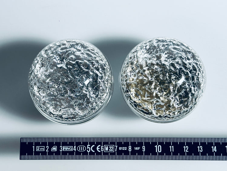 Salz Pfeffer Streuer Glas Eisglas Italy Modern Kugel 1960er atomic design