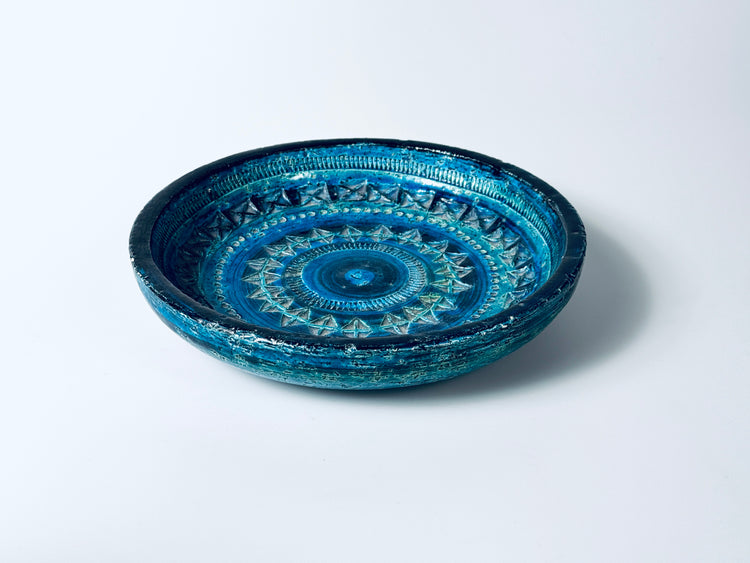 Keramik Schale Bitossi Italien Rimini Blu Aldo Londi 1960er