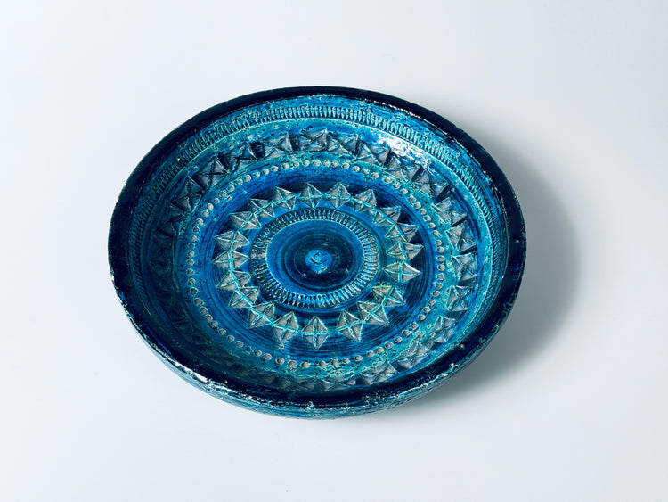 Keramik Schale Bitossi Italien Rimini Blu Aldo Londi 1960er