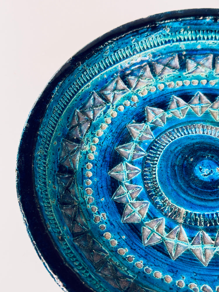 Keramik Schale Bitossi Italien Rimini Blu Aldo Londi 1960er