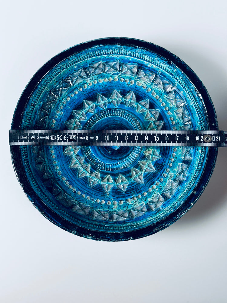 Keramik Schale Bitossi Italien Rimini Blu Aldo Londi 1960er