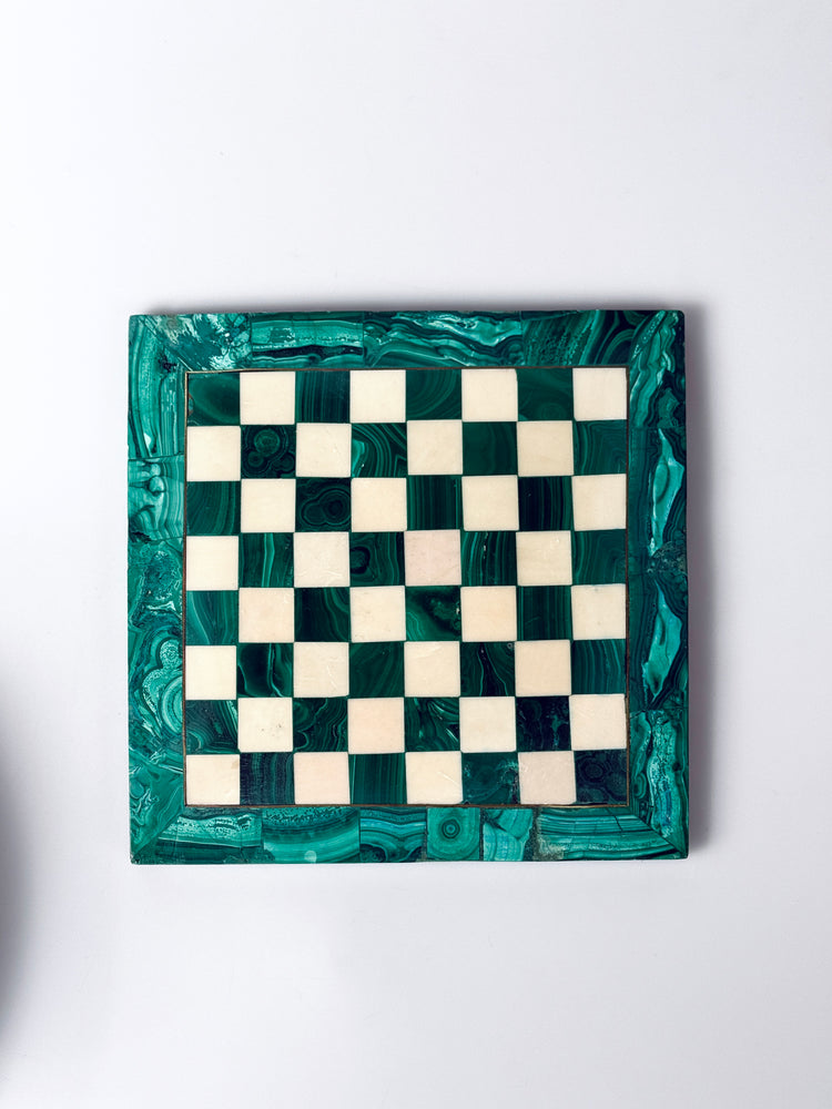 Malachit Marmor Schachbrett Chess handgefertigt grün 20 x 20 cm
