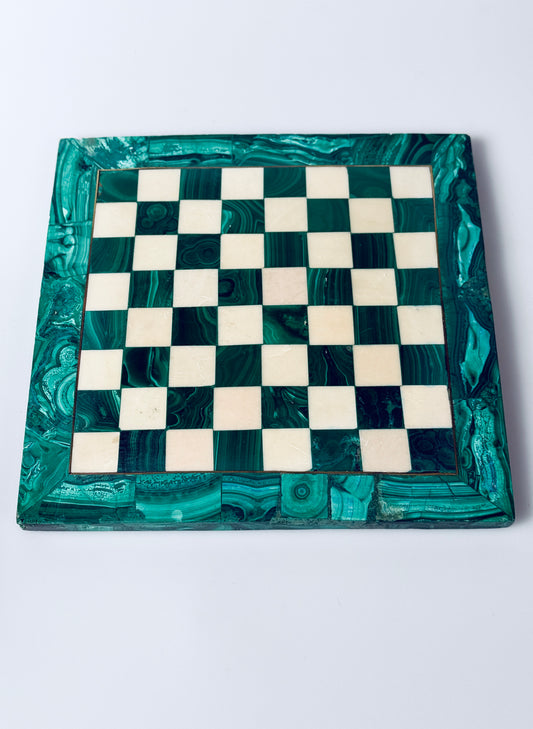 Malachit Marmor Schachbrett Chess handgefertigt grün 20 x 20 cm
