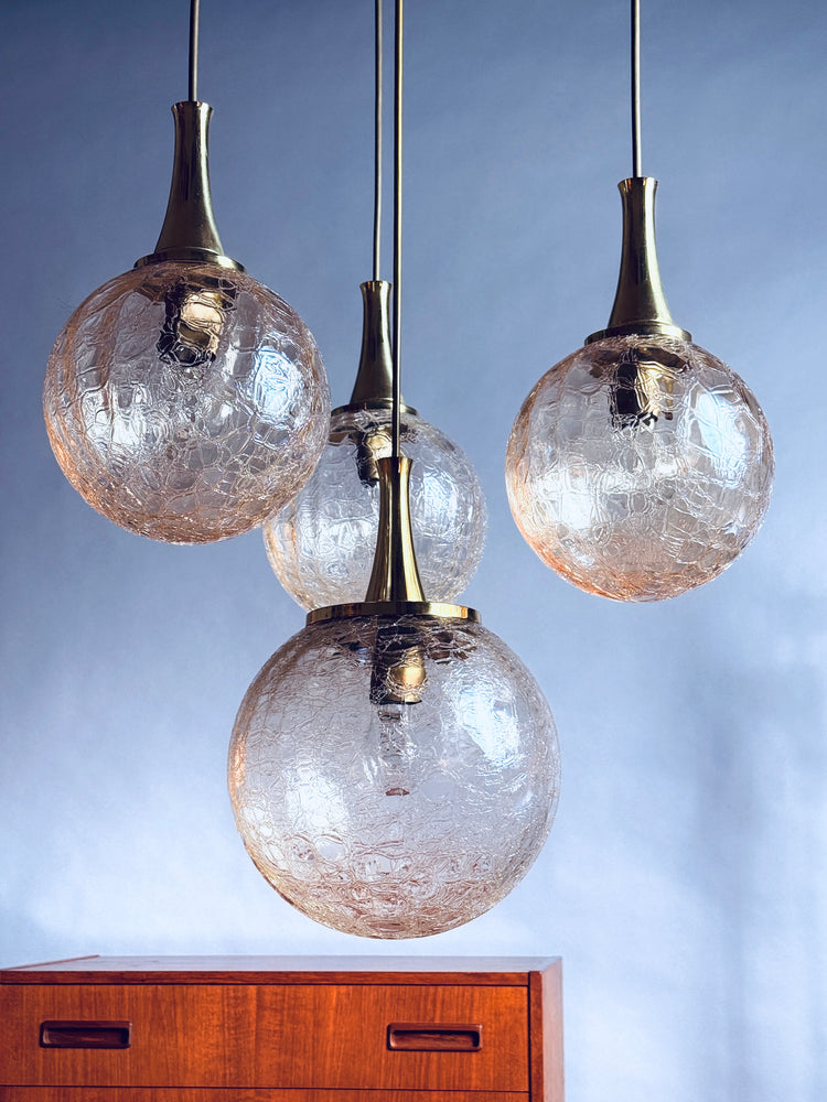 Kaskadenlampe Pendelleuchte Lampe Bankamp Gold Messing 1970er