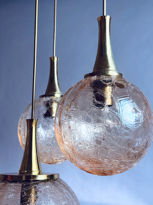 Kaskadenlampe Pendelleuchte Lampe Bankamp Gold Messing 1970er