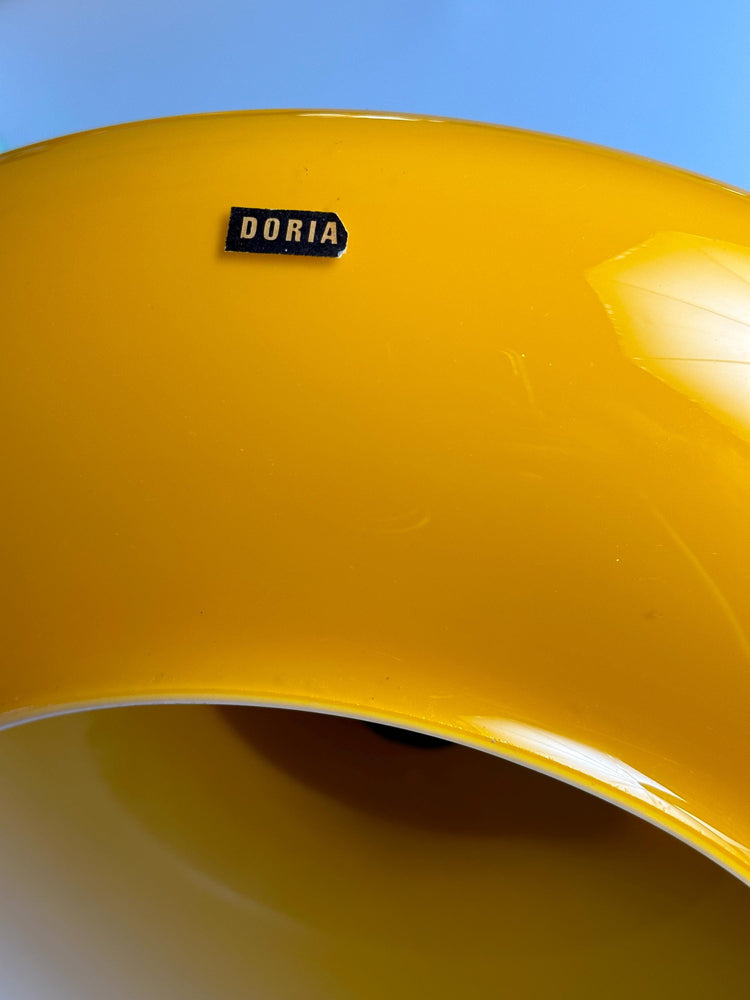 Stunning orange 1970s glass pendant light Doria Germany handblown Space Age Atomic Age ceiling light rare