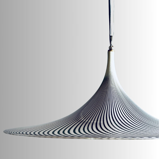 effetre Pendelleuchte Tagliapietra Murano gestreift 80er