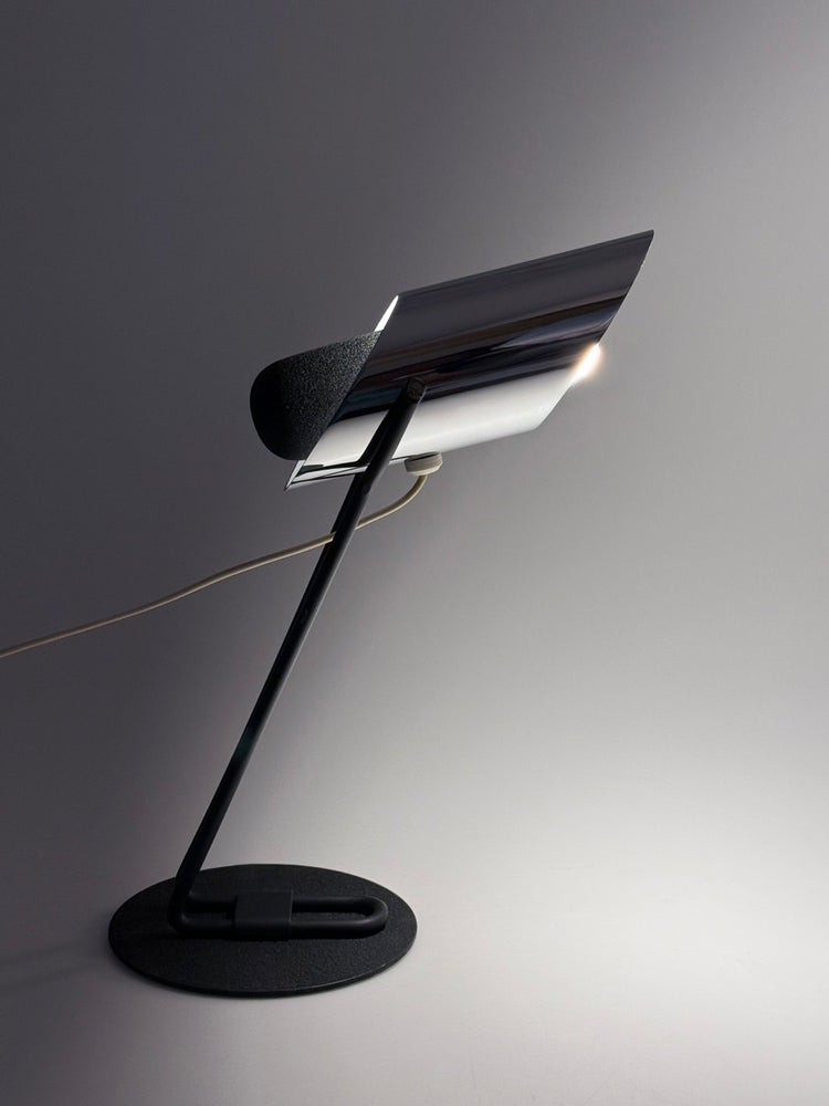 Pair of lamps, Italian vintage design, chrome, space-age table lamp from the 1970s