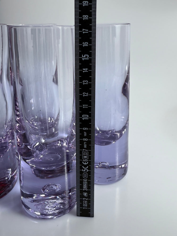 Longdrink Gläser aus Alexandrit Glas Entwurf Sergio Asti für Arnolfo di Cambio Italy 1970er