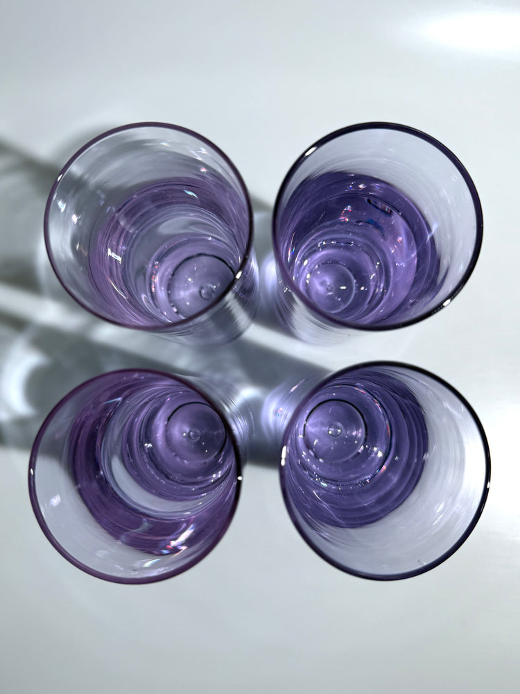 Longdrink Gläser aus Alexandrit Glas Entwurf Sergio Asti für Arnolfo di Cambio Italy 1970er