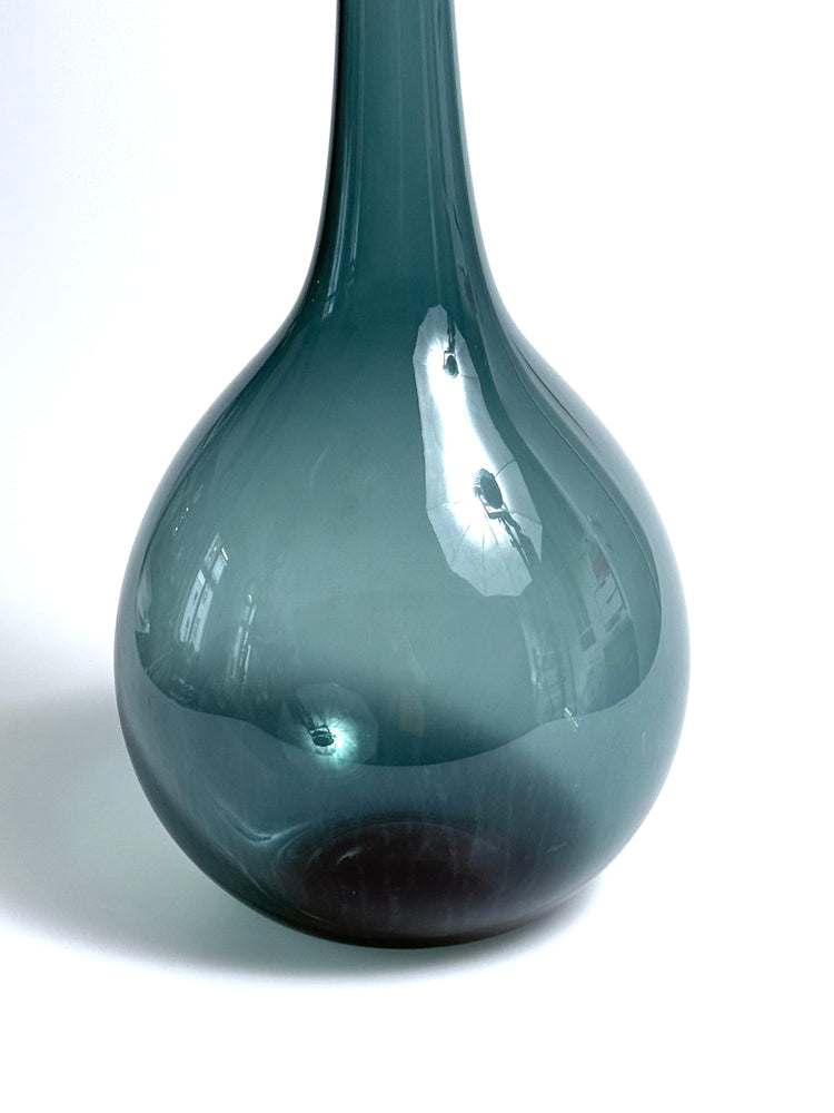 Große Bodenvase Glas Petrolfarben Türkis A.Percy Schweden 60s