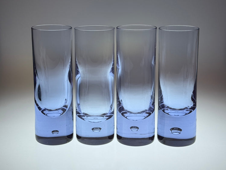 Longdrink Gläser aus Alexandrit Glas Entwurf Sergio Asti für Arnolfo di Cambio Italy 1970er