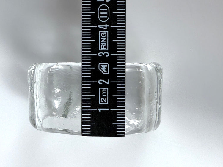 6 edle Serviettenringe Eisglas Kristall Glas 1960er