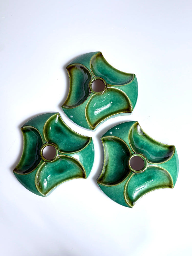 3er Set Wandlampen aus Keramik, SpaceAge, Hustadt, Deutschland, 1960er