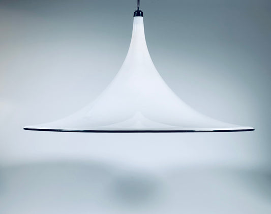 Pendelleuchte pendant light Deckenlampe Lampe Italien 1980er Ø 60 cm XL weiß schwarz Italy Modern Design