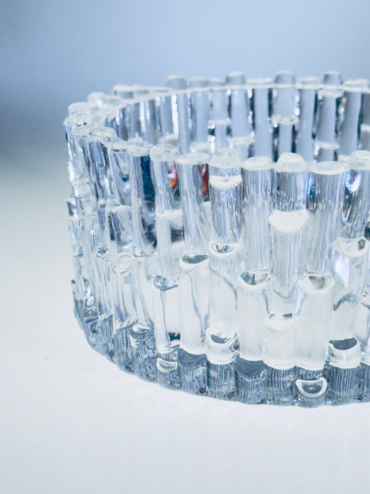 Peill & Putzler Schale Bambus 1970er Jahre Kristall Glas Bowl Feng Shui