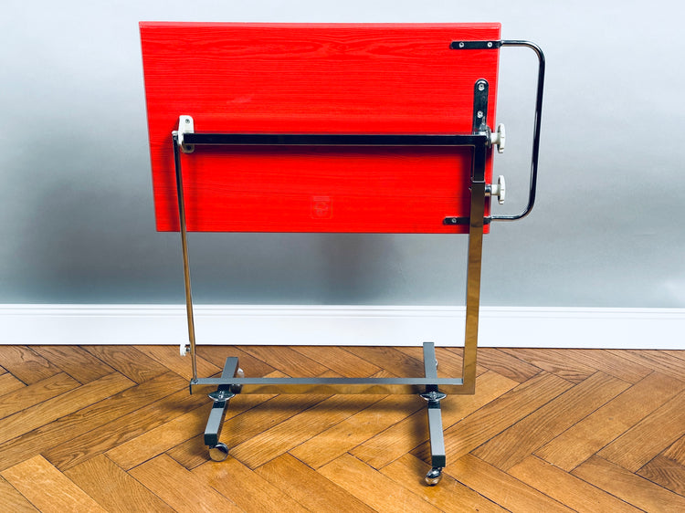 1970er Bremshey Variett Servierwagen ROT Chrom multifunktional Barwagen Teewagen side table