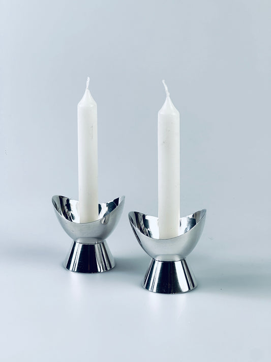 Kerzenständer GAB Sweden Midcentury Modern Design Scandi versilbert Kerzenhalter