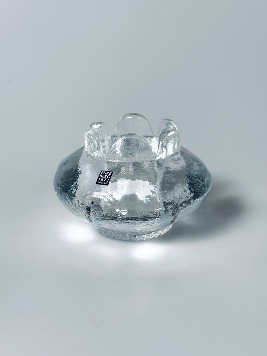 Teelichthalter Pukeberg Glas Gellerstedt Eisglas 1970er