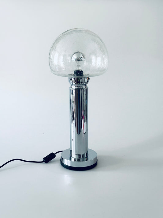 Doria Tischleuchte Tischlampe Lampe Chrom Glas 1970er Doria
