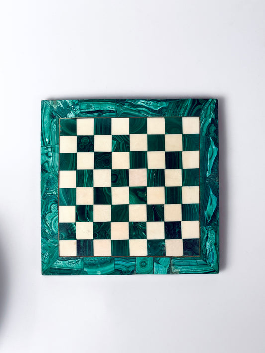 Malachit Marmor Schachbrett Chess handgefertigt grün 20 x 20 cm