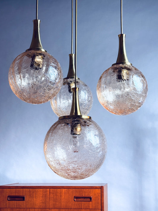 Kaskadenlampe Pendelleuchte Lampe Bankamp Gold Messing 1970er